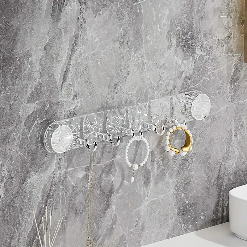 Waterproof Rotating Suction Cup Hook Rack No-Drill Space-Saving Shower Towel Hook Foldable Plastic Hangers Ideal for Bathroom Kitchen Organization