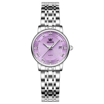 OLEVS Women Quartz Watch Wrist Watch Luxury Fashion Rhinestone Business Luminous Calendar Waterproof Stainless Steel Strap Watch