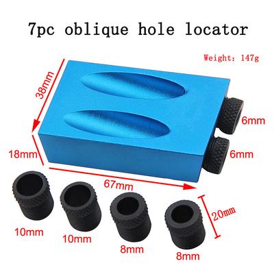 Pocket Hole Screw Jig 15 Degrees Dowel Drill Joinery Kit Carpenters Wood Woodwork Guides Joint Angle Locator Tool