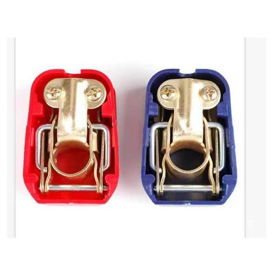 2 Pcs Quick Battery Terminal Disconnect Switch Set Copper Car Battery Clamp Protector Anti-Theft Power Cut Off Quick Release Connector