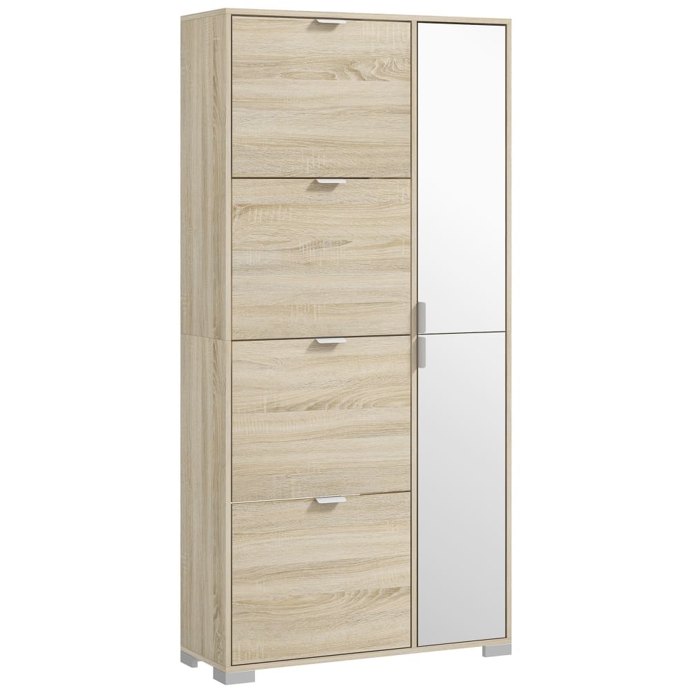 Meuble à chaussures 4 portes abattantes 2 portes aspect bois naturel