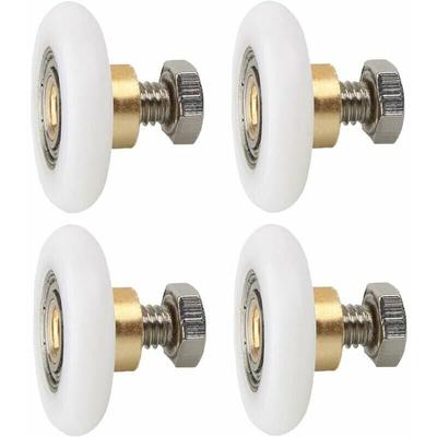 Alovez - 4 Stück Duschtürrollen 23 mm, Ersatzräder für Duschtüren, Ersatzrollen für gerillte Image