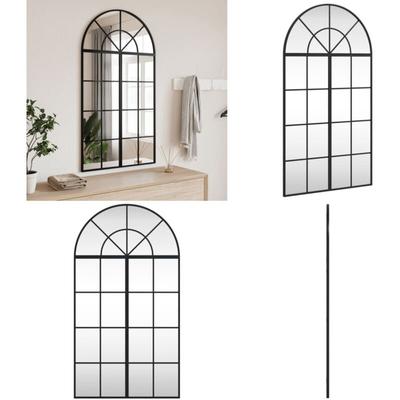 Vidaxl - Wandspiegel Schwarz 60x110 cm Gewölbt Eisen - Wandspiegel - Badezimmerspiegel Image