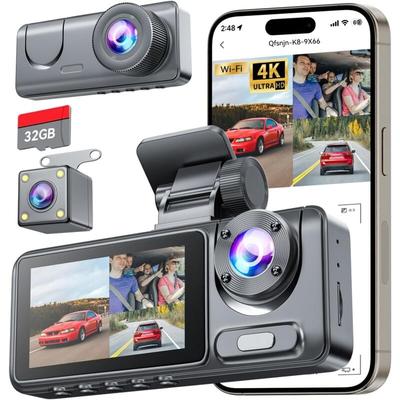1080p Dashcam Auto Vorne Hinten, Autokamera mit 32G SD-Karte, 170° Weitwinkel-Dashcam mit G-Sensor, Image