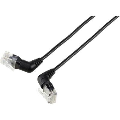 Renkforce RF-6071544 RJ45 Netzwerkkabel, Patchkabel CAT 6 U/UTP 2.00 m Schwarz Steckkontakte 360° dr Image
