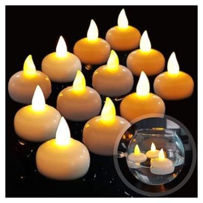 XVX - Flammenlose Schwimmkerze mit 12 LEDs, wasserdicht, batteriebetrieben, flackernde Image