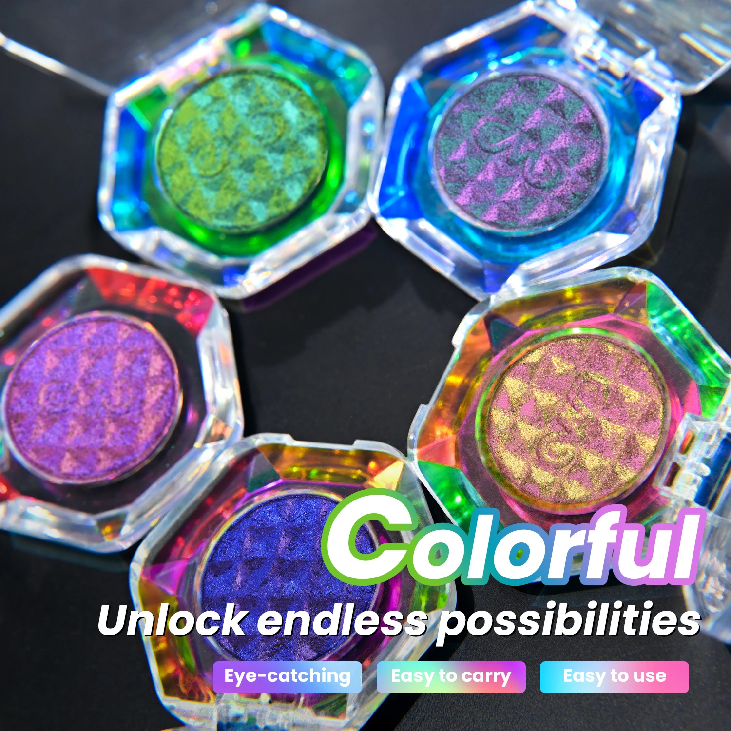 CHARMACY Mehrfarbige Lidschatten-Palette, 8 Farben, schimmernd, wasserfest, langlebig, professionelles Lidschatten-Kosmetik-Make-up Image