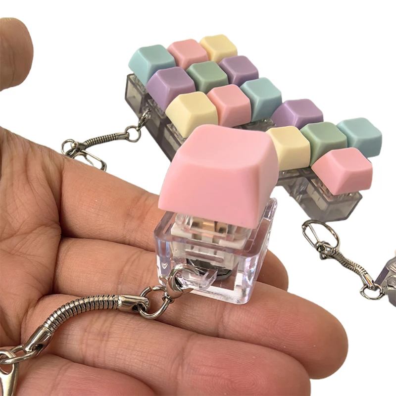 1/4/5/9 Tasten Mechanische Tastatur Achse Tester Taste Keycap Schlüsselbund Tastatur Schlüsselbund Spielzeug Finger Tastatur Kappen Spielzeug Image