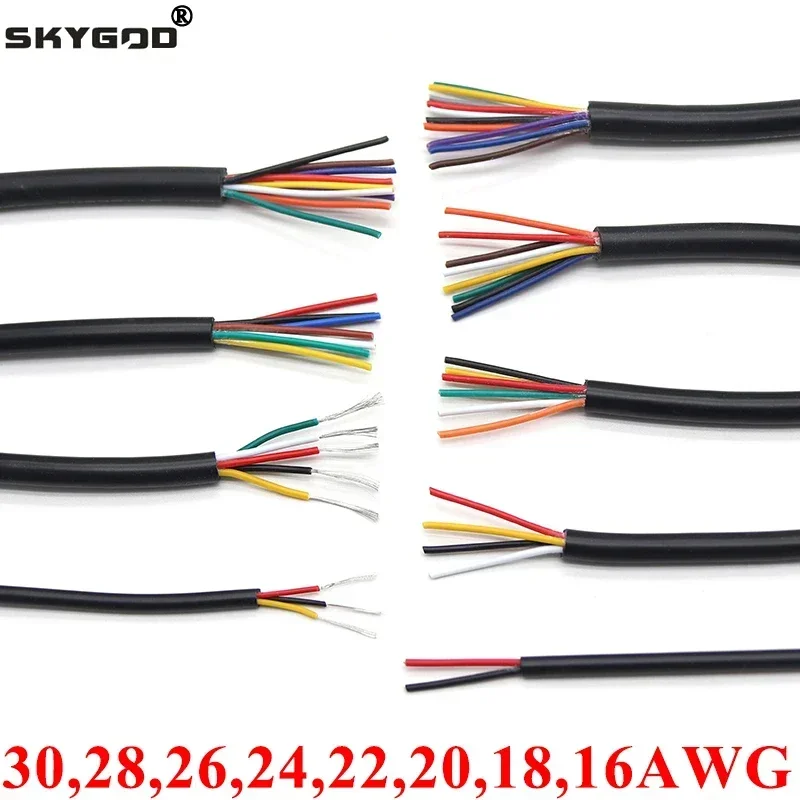 2/5/10M 28 26 24 22 20 18 16 AWG UL2464 Ummanteltes Drahtkabel Kupfersignalkabel 2 3 4 5 6 7 8 10 Weiches elektronisches Audiokabel Image