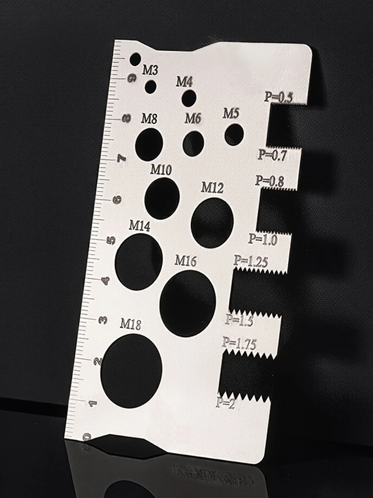 Schraube Gewinde Pitch Gauge Lineal Messwerkzeug Bolzen Mutter Metrische Edelstahl Schraube Messlineal Messen Messwerkzeuge Image