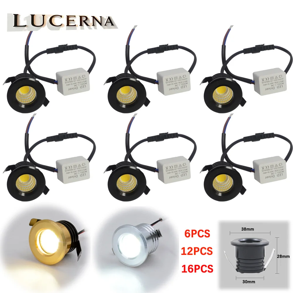 Mini-LED-Strahler, 3 W Einbau-Downlight, 85 V–110 V, runde kleine Innenstrahler für Deckenschränke, Vitrinen, Loft-Dekorationen