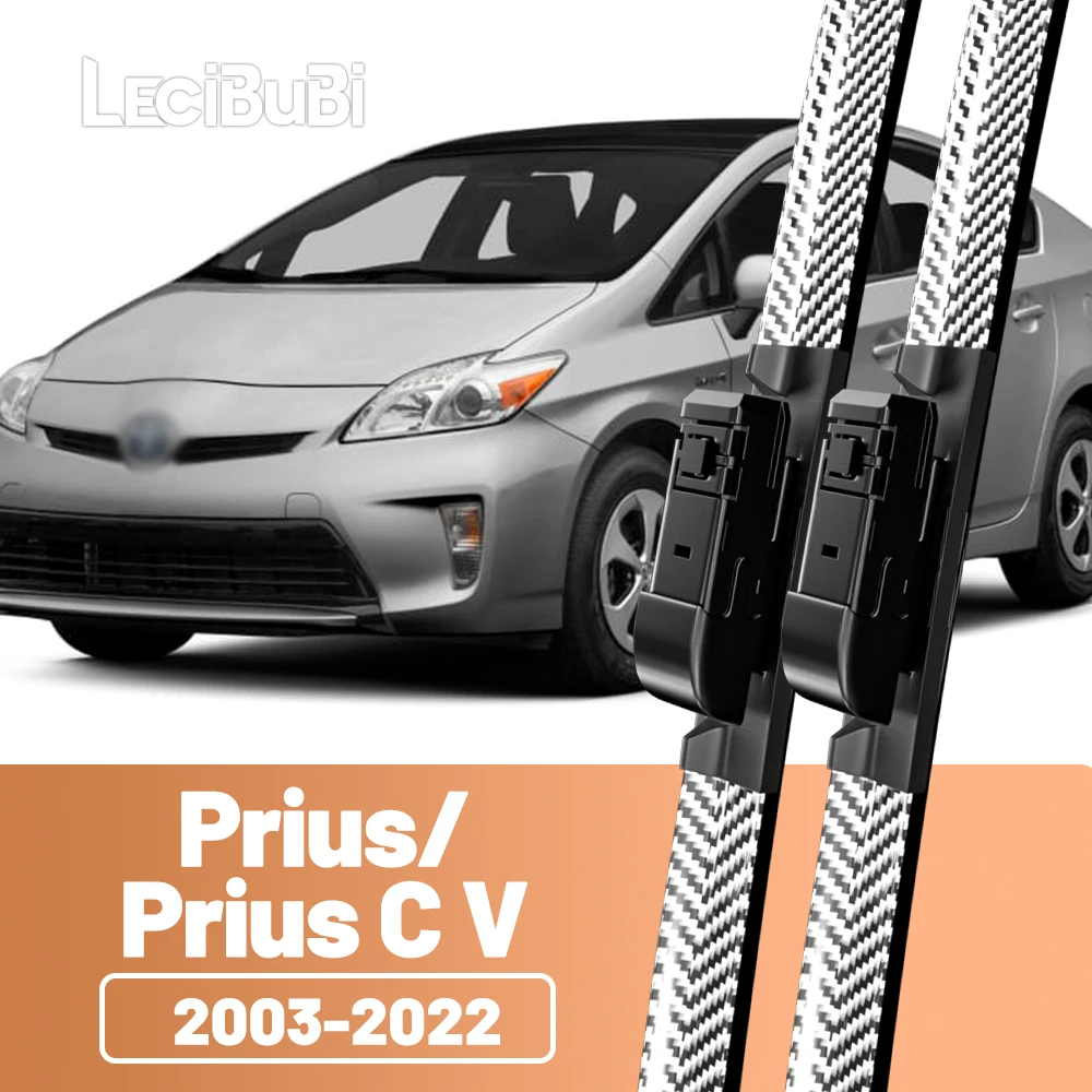 2 stücke Frontscheibe Scheibenwischerblätter Carbon Faser Scheibenwischer Für Toyota Prius Prius C V 2003-2022 2010 2014 2015 2016 2017 Image