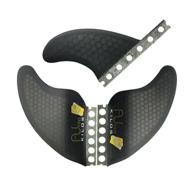 FUTUER Surfboard Fins , Black Fiberglass Honeycomb Construction, Surfboard Tail, Main Fins, Side Fins, Dual Fins, Enhanced Perfo