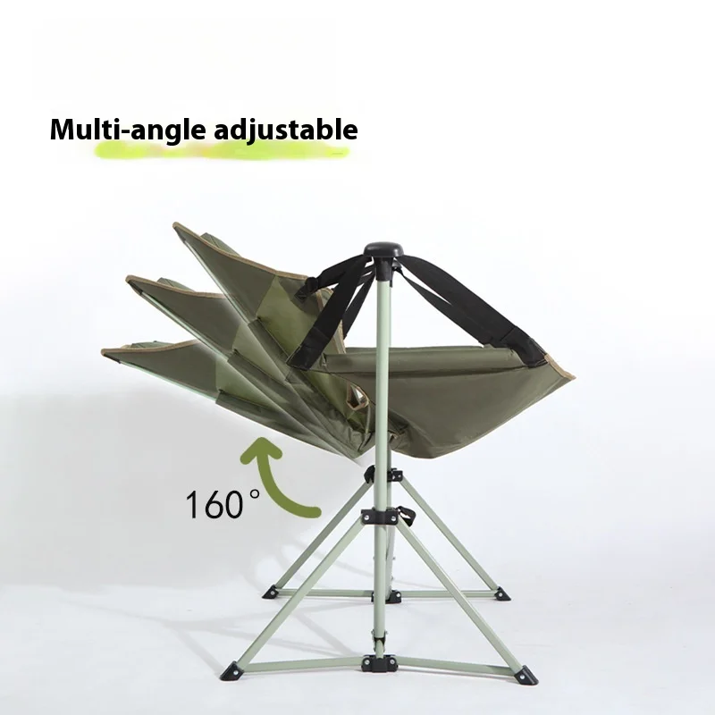Outdoor Schaukelstuhl Klappstuhl Angeln Stuhl Tragbare Camping Hängen Stuhl Freizeit Nickerchen Stuhl Klappstuhl Mond Liegen Image