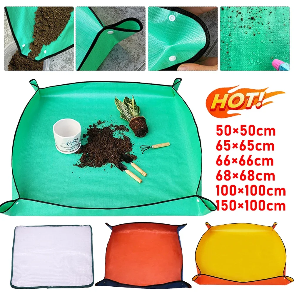 50–150 cm Garten-Pflanzmatte, wiederverwendbar, für den Garten, Topfunterlage, Kissen, Umpflanzmatte für Blumen, Sukkulenten, Pflanzenumtopfmatte Image