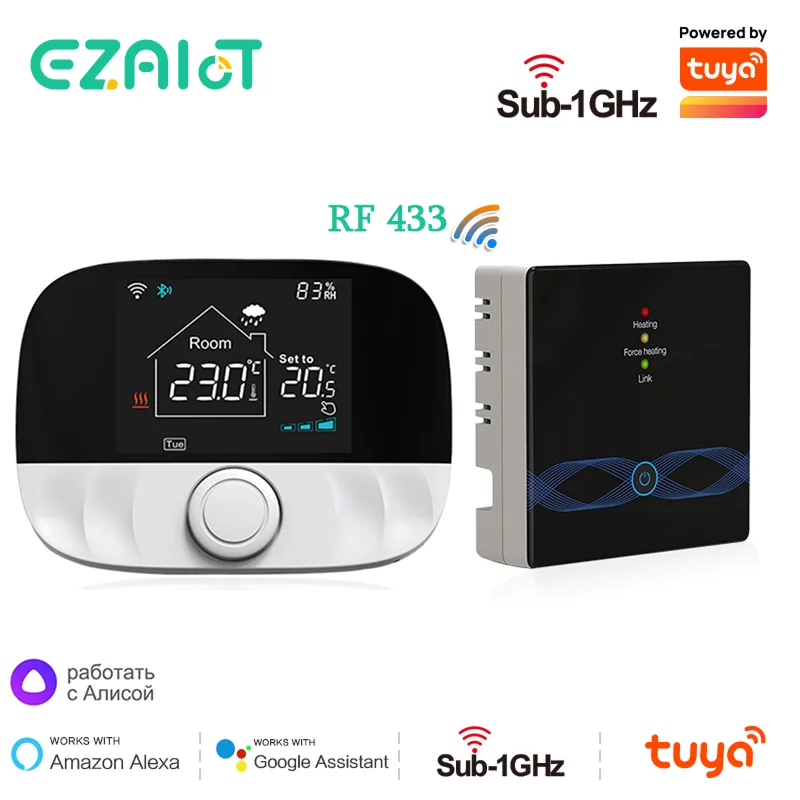 Smart Tuya Thermostat Wifi RF Wireless Temperaturregler für Gaskessel-Wasserheizung Funktioniert mit Alexa Google Home Image