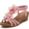 2023 frauen Keil Sandalen Vintage Böhmen Blume Gladiator Damen Sandalen Frau Schuhe Sommer zapatos mujer Plus Größe 42 WSH4002