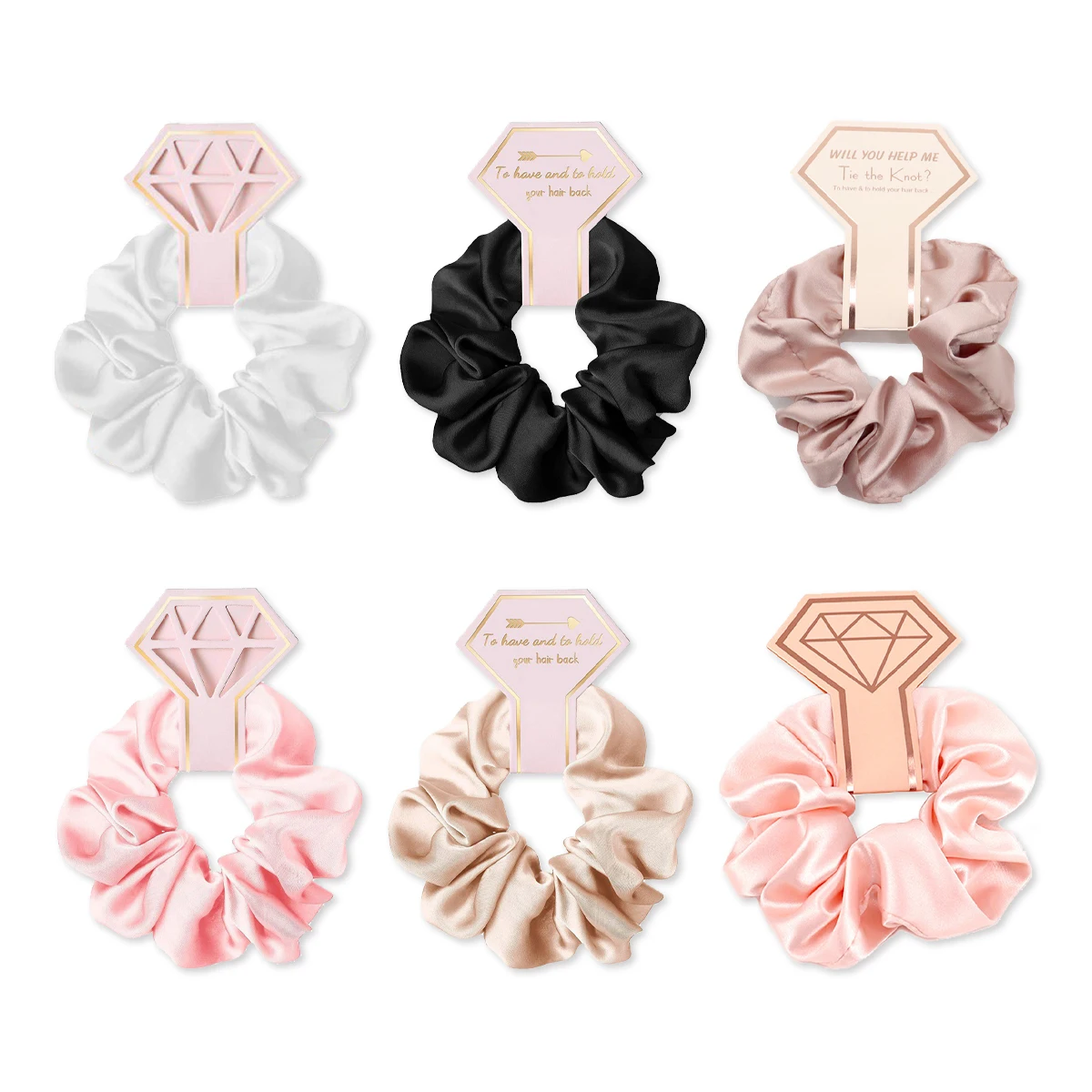 5 Stück Hochzeit Braut weiß Mode Haarseil, Brautjungfer Team Gedenkgeschenk dekoratives Haarseil Image