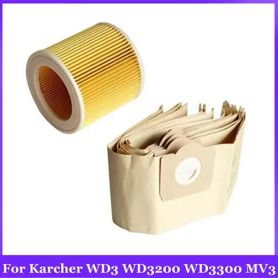 Staub filter beutel für karcher wd3 wd3200 wd3300 mv3 Staubsauger Ersatzteile Ersatz Hepa Filter Staubbeutel Zubehör Image