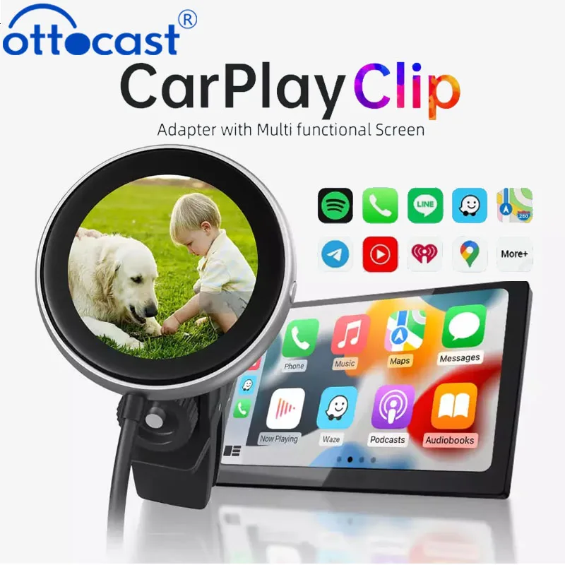 Ottocast 2024 CarPlay Clip Wireless CarPlay Adapter eingebauter Lufterfrischer Multifunktions-Autozubehör für Audi Benz VW Ford Image