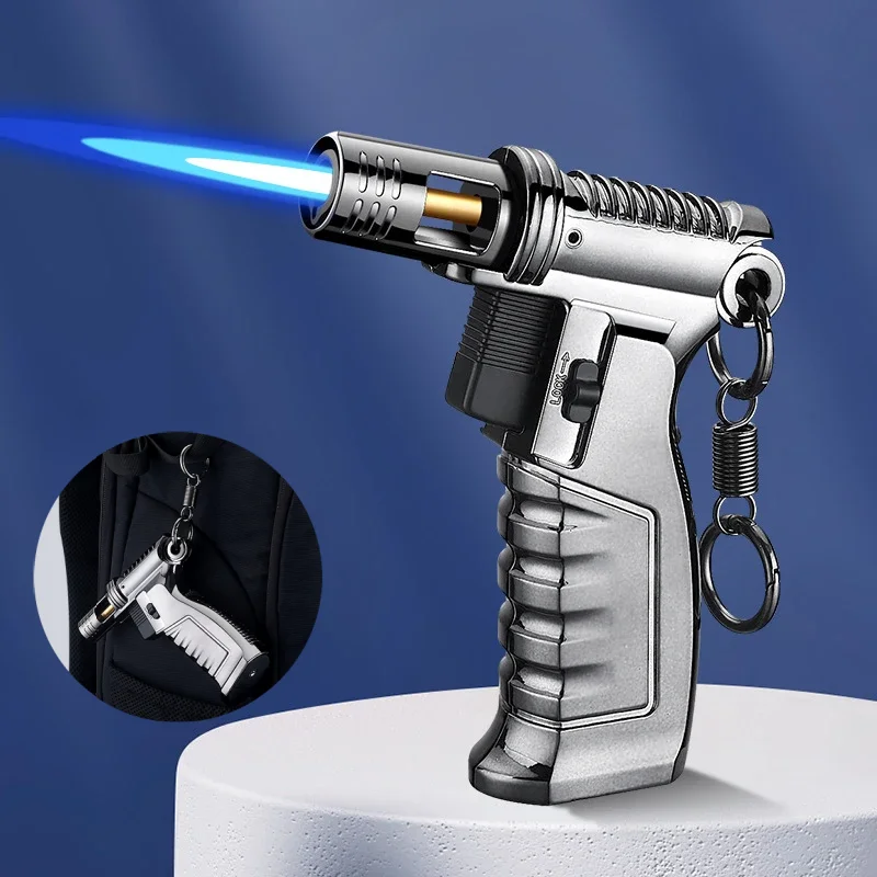 Neue Metall Große Kapazität Aufblasbare Feuerzeug Anti Anhänger Outdoor Turbine Taschenlampe Camping Grill Küche Schweißen Gun Feuerzeug Image