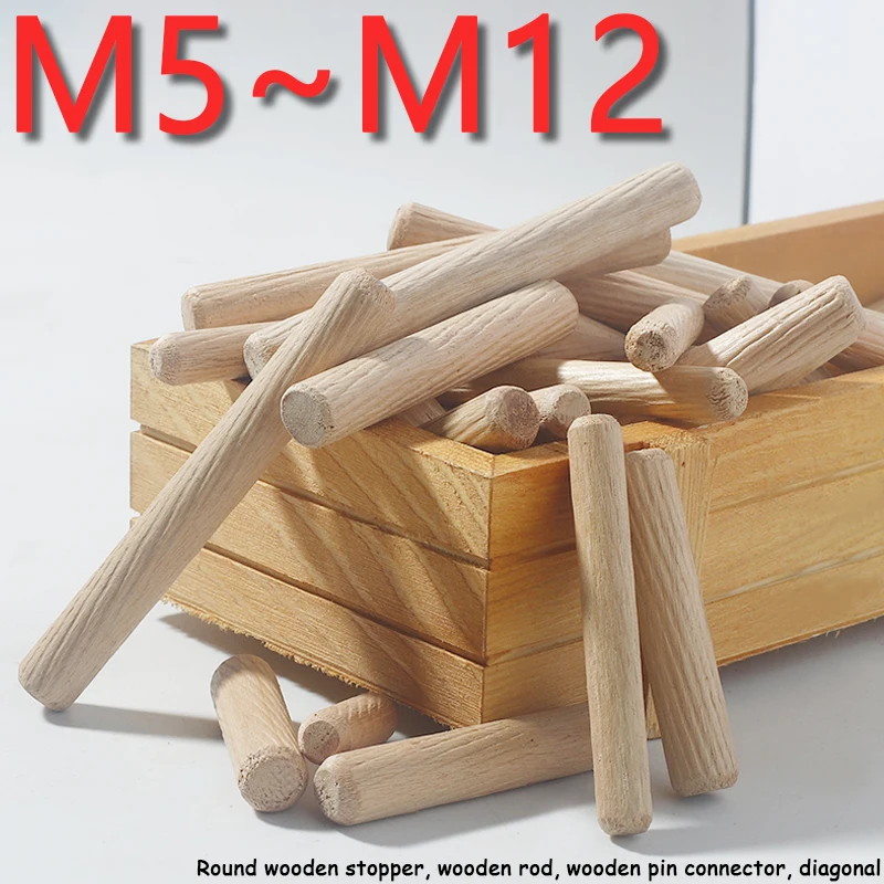 5 ~ 100 stücke Holz Dübel Schrank Schublade Runde Geriffelte Holz Handwerk M5M6M8M10M12 Passstifte Stangen Set Möbel Fitting Holz Dübel Pin