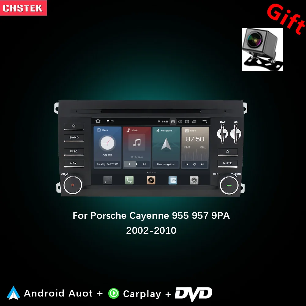 CHSTEK Auto Radio DVD Carplay Für Porsche Cayenne 9 PA 955 957 2002-2010 Multimedia Player Navigation Bluetooth WIFI android 14