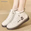 Comemore Herbst Freizeit schuhe Damen High Top Sneaker vulkan isierte Schuh Mode runde Zehen Stiefel neue Damen Leder Sneakers 41