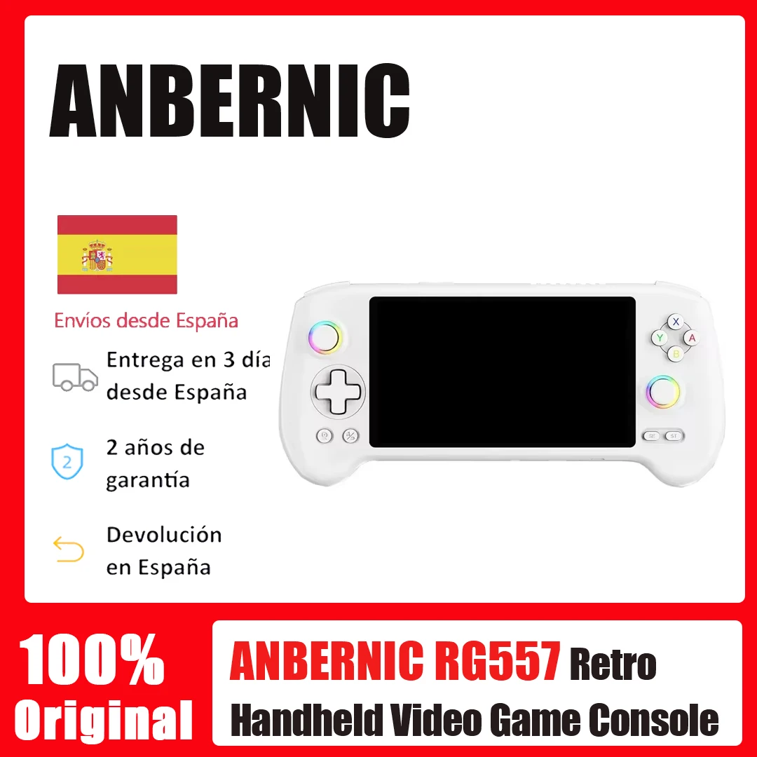 ANBERNIC RG557 Tragbare Retro-Gaming-Konsole Android 14 12 g + 256 g AMOLED-Display 5,48 Zoll 512 g PS2 PSP-Spiele RG 557