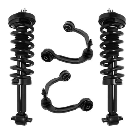 AutoShack Front Complete Strut Coil Spring Front Control Arm With Ball Joint and Bushings Set of 4 Replacement for 2014 Ford F-150 3.5L 3.7L 5.0L 6.2L V6 V8 4WD SUS010400447
