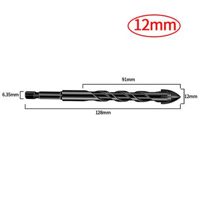 3-12mm Cross Hex Tile Drill Bits Universal Drill Kits For Wall Concrete Glass Ceramic Hole Opener Metal Triangle Drill Bits Set