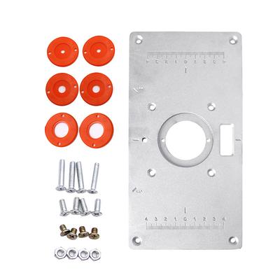 Wood Router Trimmer Models Engraving Machine with 6 Ring Tools Router Table Insert Plate Woodworking Benches Aluminium