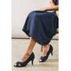 Good For The Sole Womens : Wide Fit Honey Peep Toe Court Shoes - Navy - Size 6 Wide Fit (UK Shoe) | Good For The Sole Sale | Discount Designer Brands