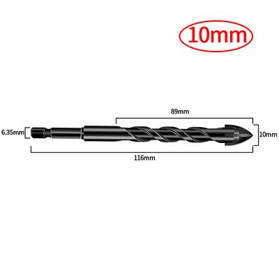 3-12mm Cross Hex Tile Drill Bits Universal Drill Kits For Wall Concrete Glass Ceramic Hole Opener Metal Triangle Drill Bits Set