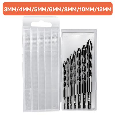 3-12mm Cross Hex Tile Drill Bits Universal Drill Kits For Wall Concrete Glass Ceramic Hole Opener Metal Triangle Drill Bits Set