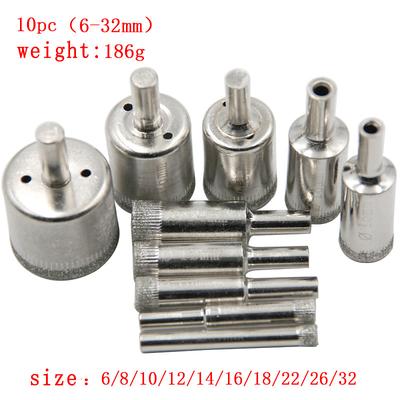 10/15pcs Set Tile drill bit Set Diamond Coated Tile Marble Glass Ceramic Hole Saw Drilling Bits Power Tools Accessories