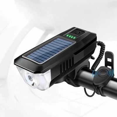 Rechargeable Solar Bike Lights, Night Ultra Bright Bicycle Lights Headlight and Back Taillight with Electric Bell, Easy to Install Waterproof, Road and Mountain LED Bike Lights