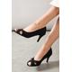 Good For The Sole Womens : Wide Fit Honey Peep Toe Court Shoes - Black - Size 4 Wide Fit (UK Shoe) | Good For The Sole Sale | Discount Designer Brands