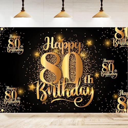 Photography Backdrop For Men Happy 80th Years Old Birthday Balloons Background Home Party Backdrop Wall Banner Decor 240X180cm
