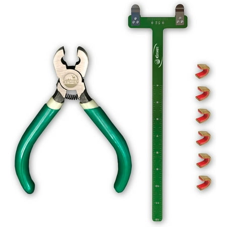 KESHES Archery Bow String Nocking Points Set â€“ T Square Ruler Nock Pliers with 6 Brass Nocks for Recurve Bow â€“ Ideal for Bow and Arrow Tuning & Archery Target Accessories