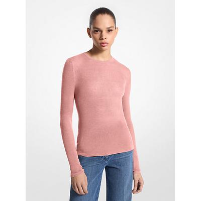 Michael Kors Hutton Featherweight Cashmere Sweater Pink L