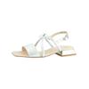 Riemchensandale PAUL GREEN "Paul Green Sandalen Lederimitat", Damen, Gr. 40,5, silber (metallic silber), Lederimitat, casual, Schuhe