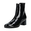Stiefelette GABOR "Gabor Stiefelette Leder", Damen, Gr. 40, schwarz (schwarz lack), Leder, casual, Schuhe
