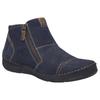 Keilstiefelette JOSEF SEIBEL "Fergey 46", Damen, Gr. 42, blau (blau, braun), Leder, kontrastfarbene Details, casual, Schuhe, Boots, Komfortschuh mit Wechselfußbett aus Leder