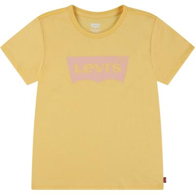 T-Shirt LEVI'S KIDS "LVG BATWING TEE", Mädchen, Gr. 16 (164), levi's flax, Jersey, Obermaterial: 60% Baumwolle, 40% Polyester, casual, Basic schmal hüftlang, Rundhals, Kurzarm abgesteppte Kante, Shirts, for GIRLS Image