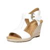 Keilsandalette GABOR COMFORT "Gabor Comfort Sandalen Leder", Damen, Gr. 39, weiß, Leder, casual, Schuhe