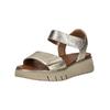 Keilsandalette TAMARIS "Tamaris Sandalen Leder", Damen, Gr. 40, gold (hellgold), Leder, casual, Schuhe