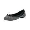 Ballerina BUFFALO "Buffalo Ballerinas Lederimitat/Textil", Damen, Gr. 38, schwarz (schwarz, silber), Lederimitat, Textil, casual, Schuhe