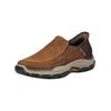Slipper SKECHERS "Skechers Slipper Leder", Herren, Gr. 47,5, braun, Leder, casual, Schuhe
