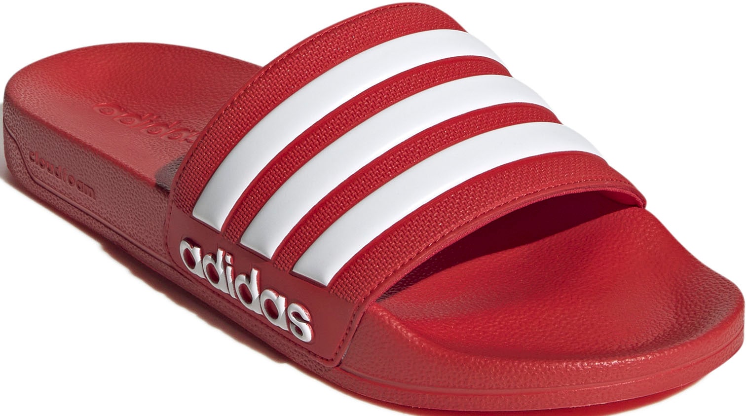 Badesandale ADIDAS SPORTSWEAR "SHOWER ADILETTE", Gr. 46, rot (vivid rot, cloud weiß, vivid rot), Synthetik, Sportlich, Schuhe
